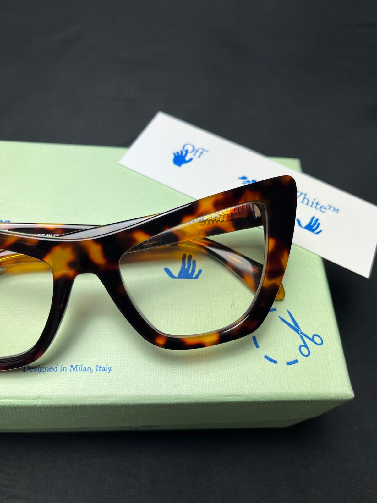 Off-White™ Women’s Havana Tortoiseshell Clear Lens Glasses