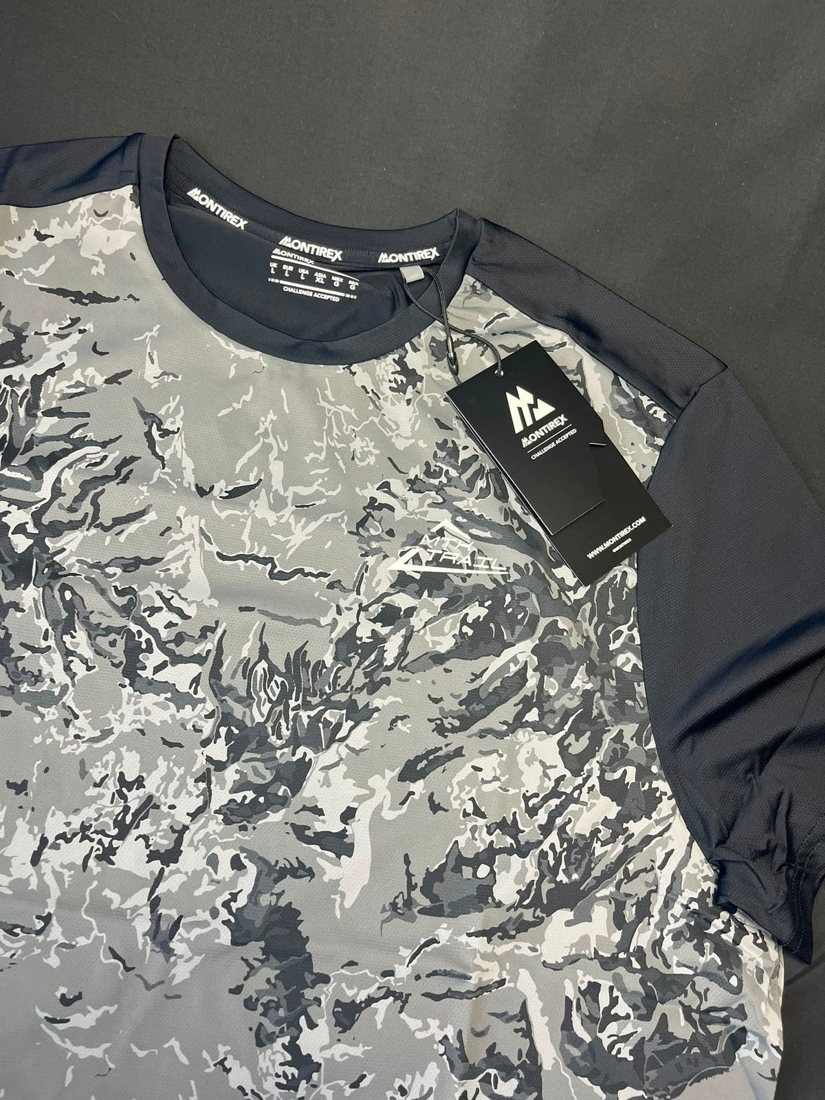 Montirex Trail Camo Performance T-Shirt – Grey/Black