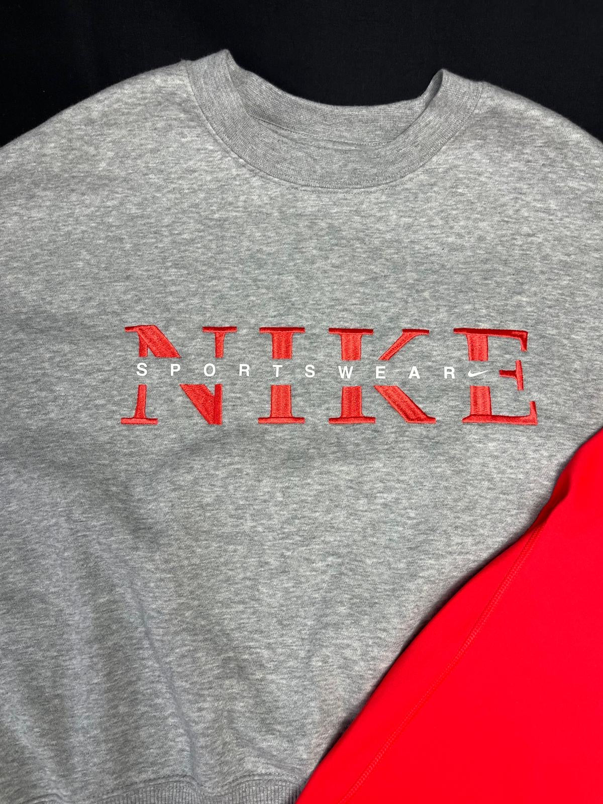 Nike Women’s Grey & Red Sweatshirt & Leggings Set