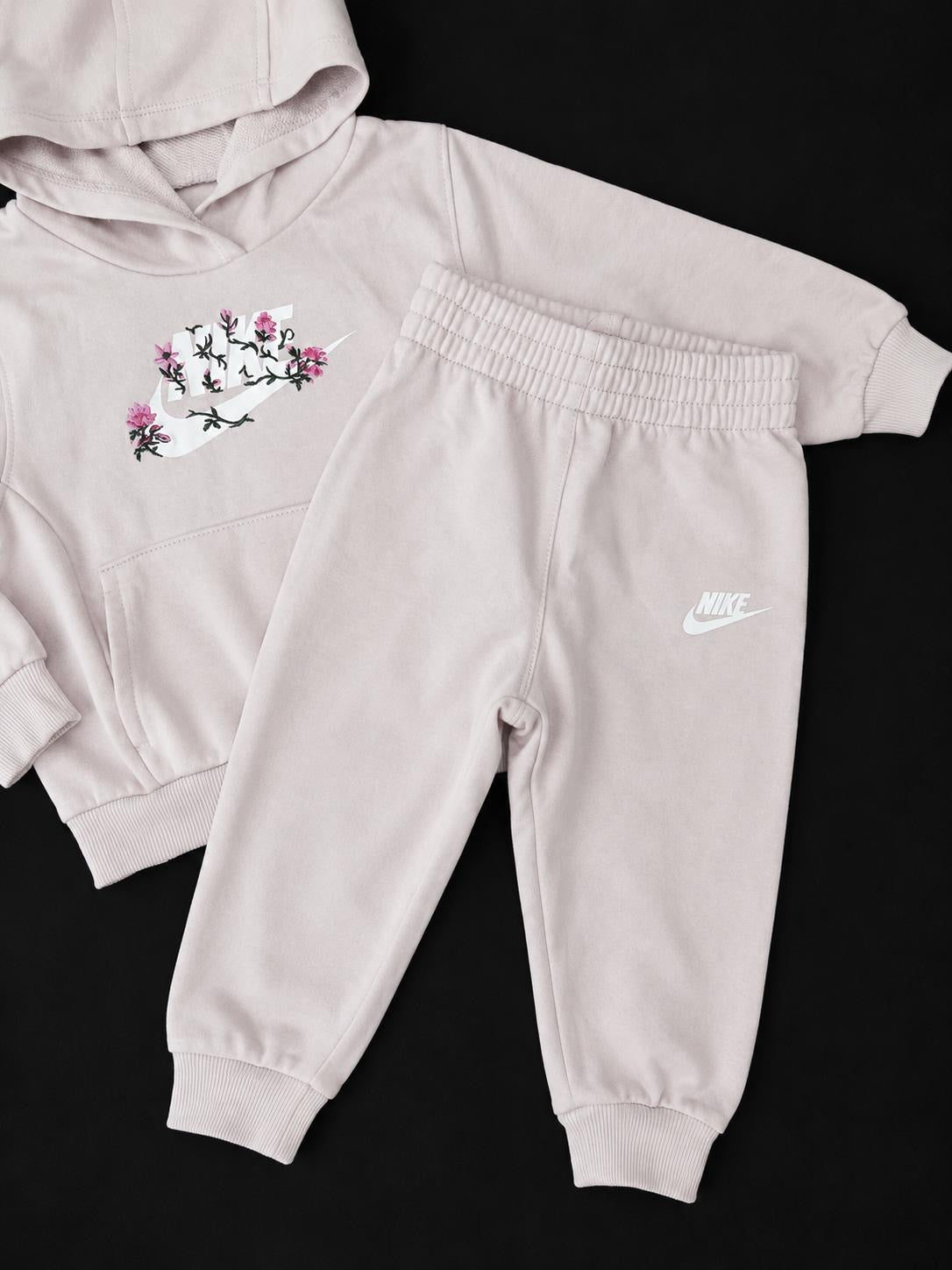 Kids Nike Very Light Blush Pink Floral Tracksuit