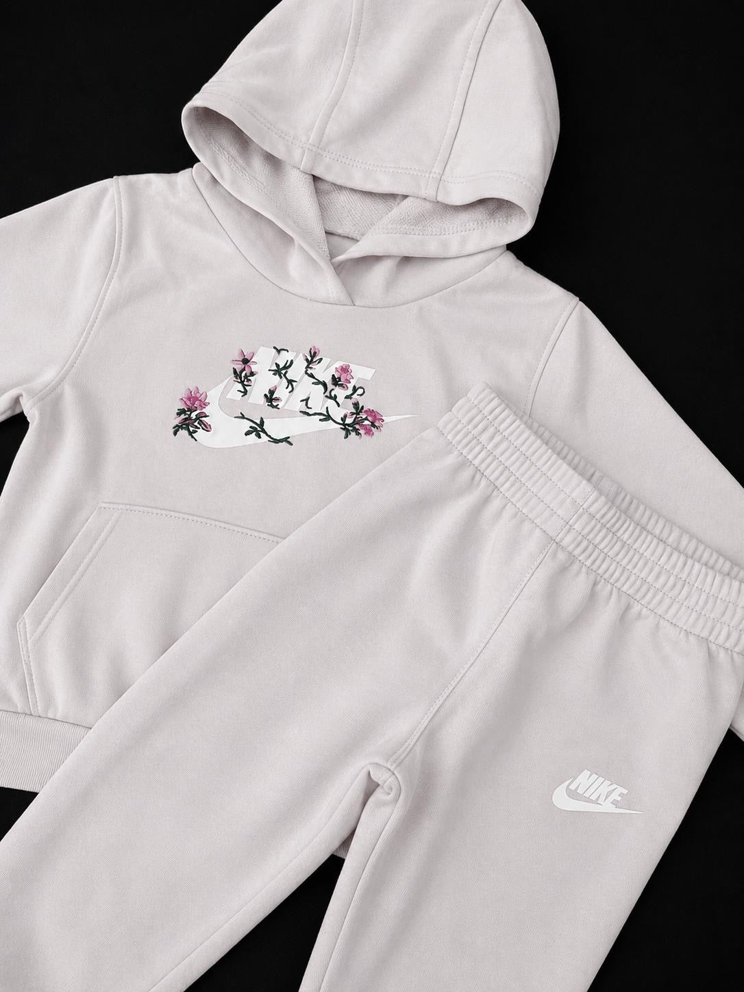 Kids Nike Very Light Blush Pink Floral Tracksuit