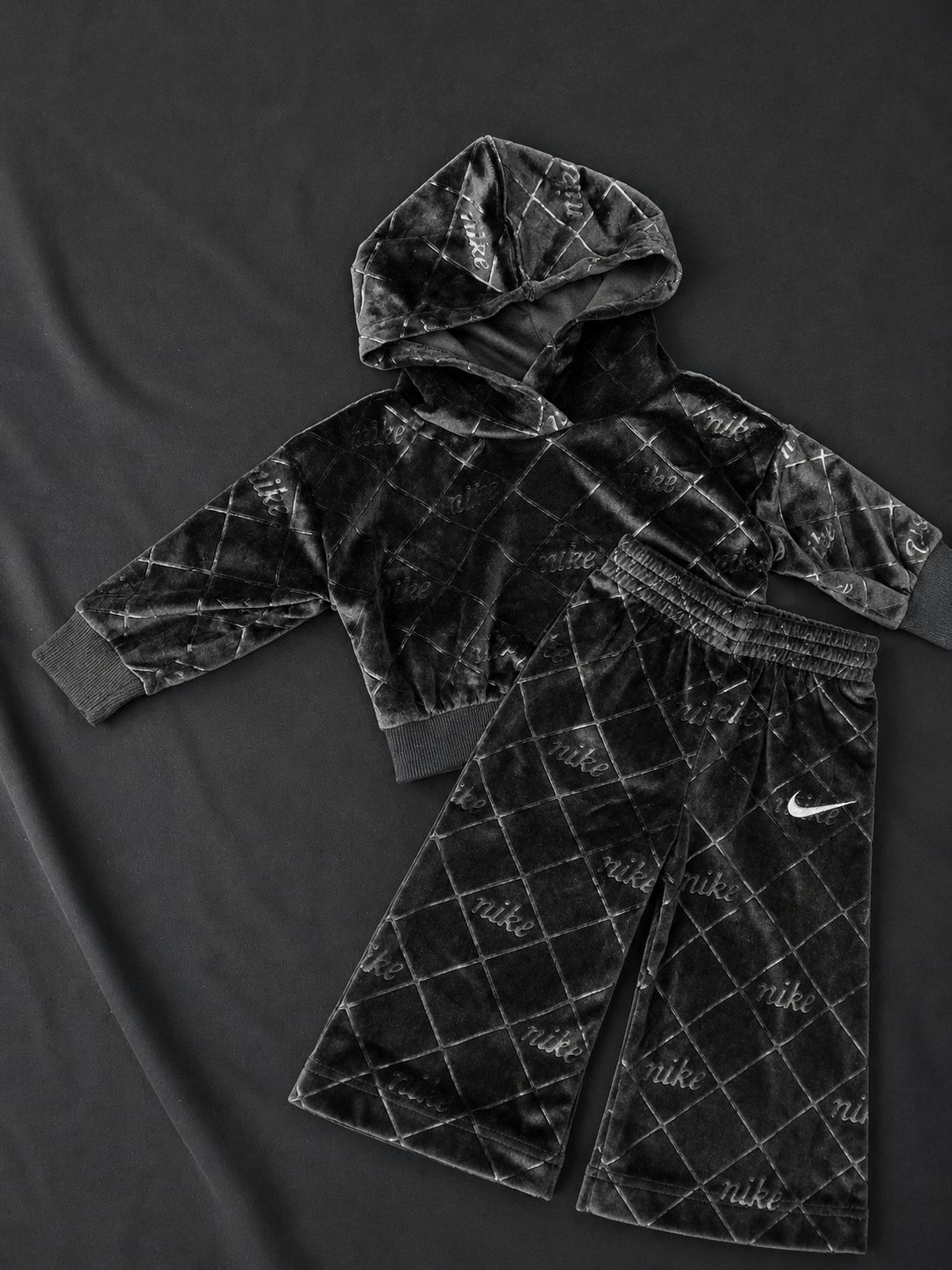 Infant Nike Black Velour Tracksuit