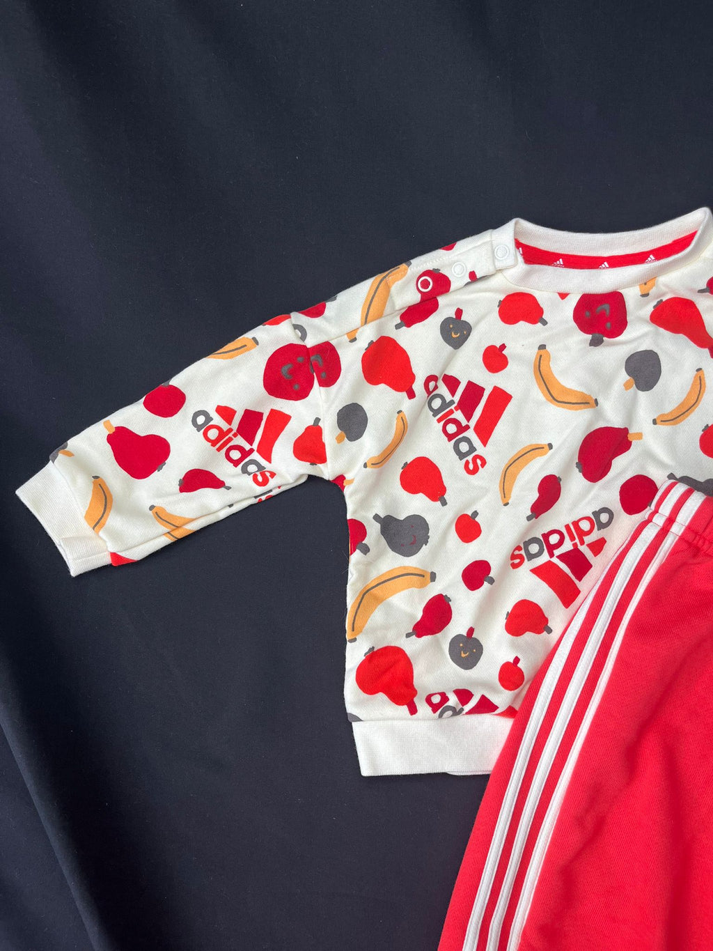 Infant adidas White & Red Fruit Print Tracksuit