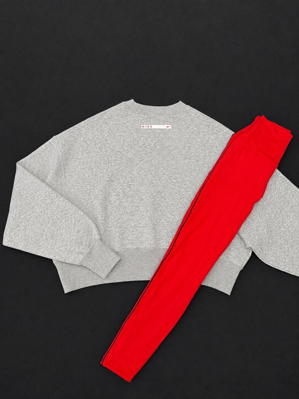 Nike Women’s Grey & Red Sweatshirt & Leggings Set