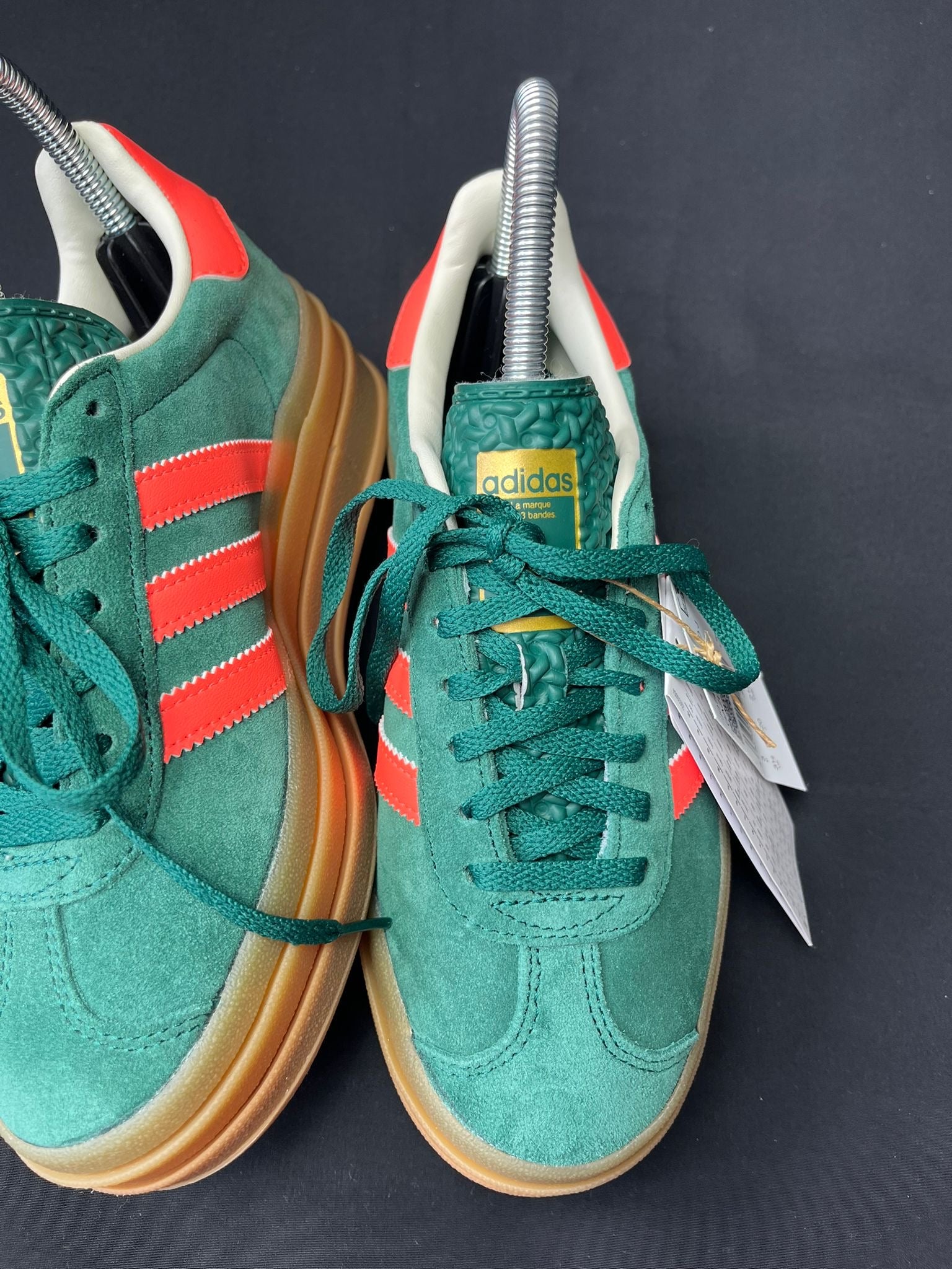 Adidas Gazelle Bold Green Orange Junior Trainers