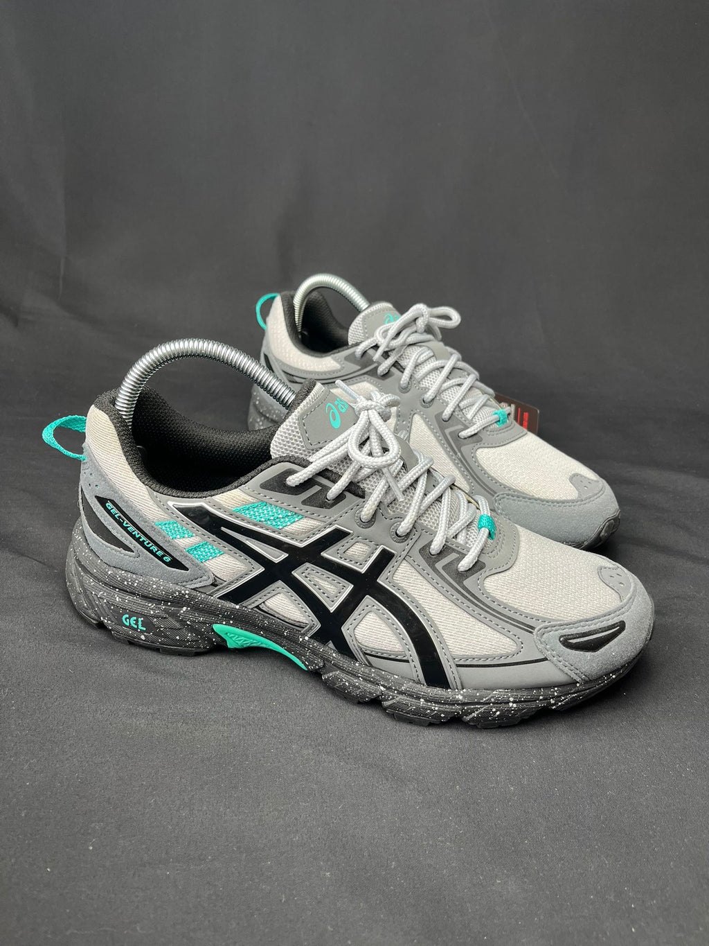 ASICS Gel-Venture 6 Grey Black Aqua Trainers