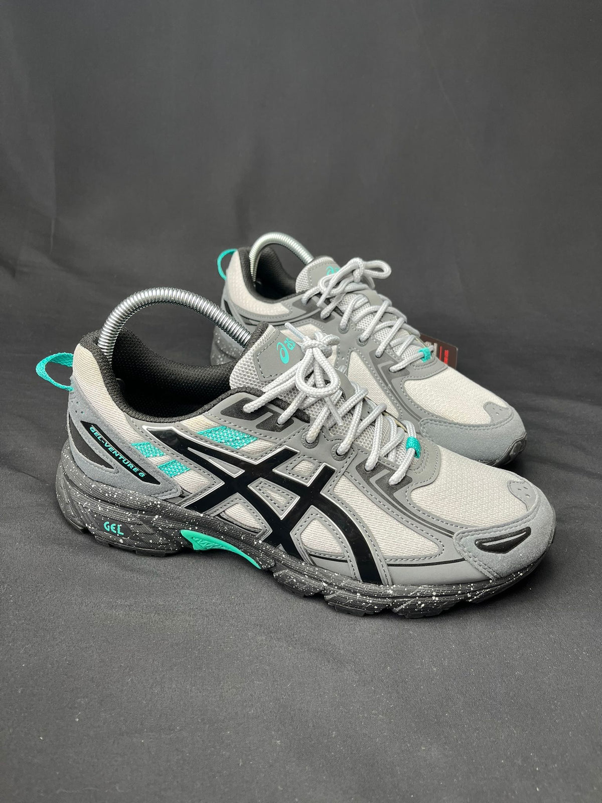 ASICS Gel-Venture 6 Grey Black Aqua Trainers