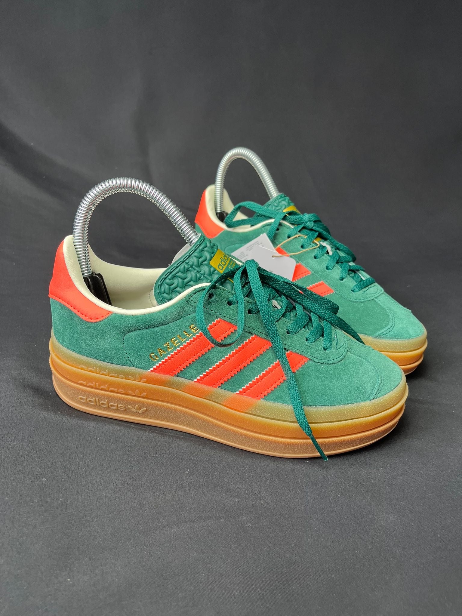 Adidas Gazelle Bold Green Orange Junior Trainers