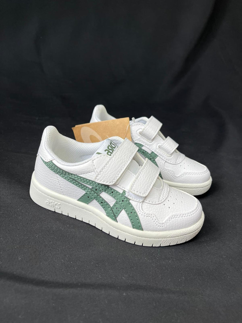 ASICS Japan White Green Kids Trainers