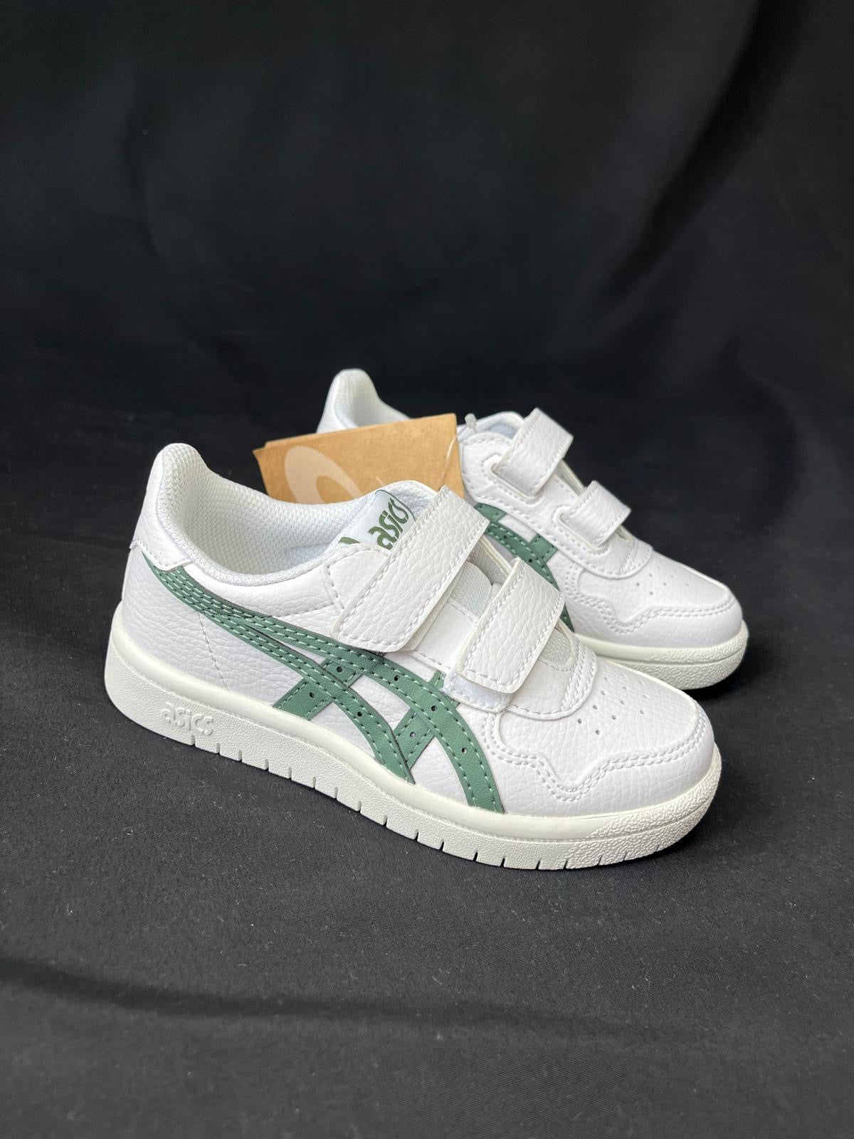 ASICS Japan White Green Kids Trainers