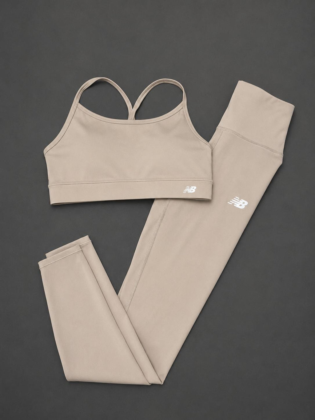 New Balance Beige Sports Bra & Leggings Set