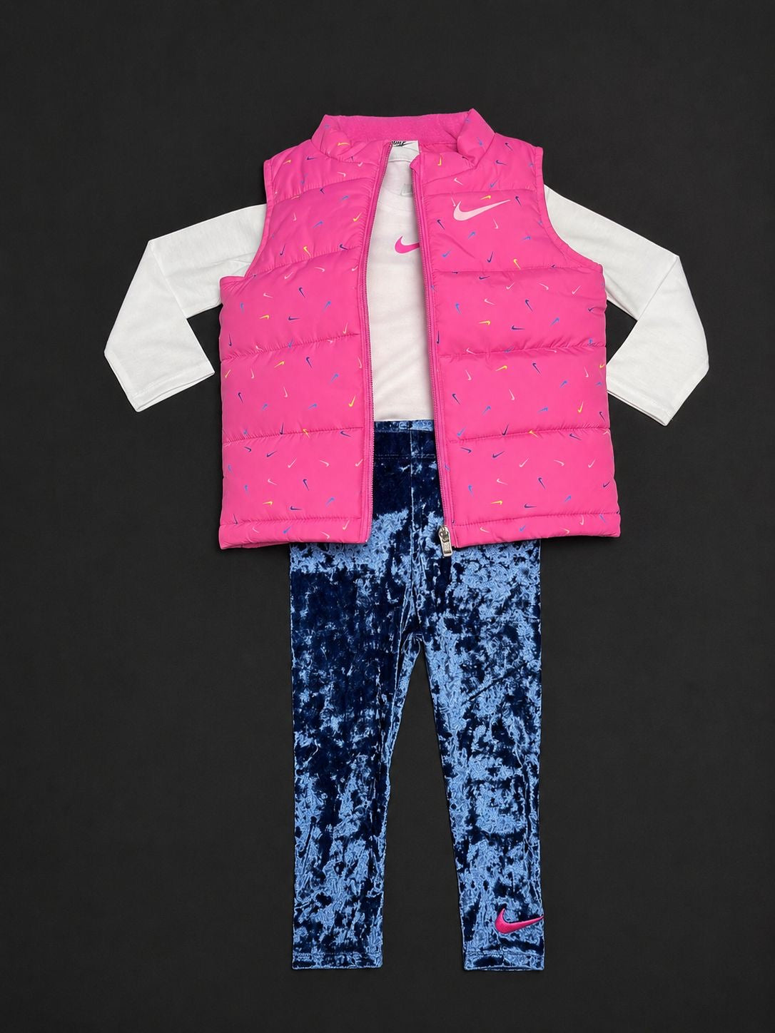 Girls Nike Pink 3 Piece Gilet Set