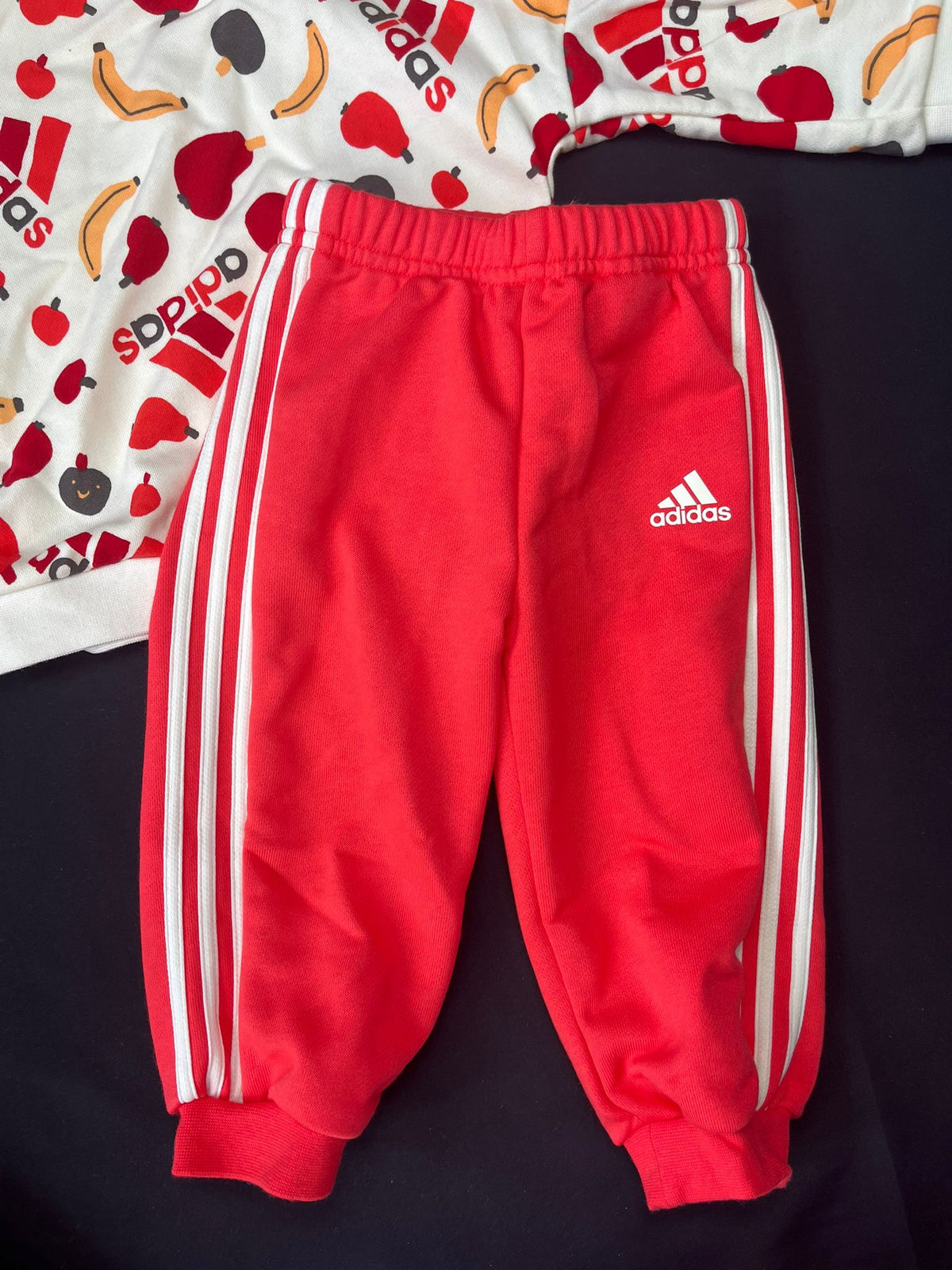 Infant adidas White & Red Fruit Print Tracksuit