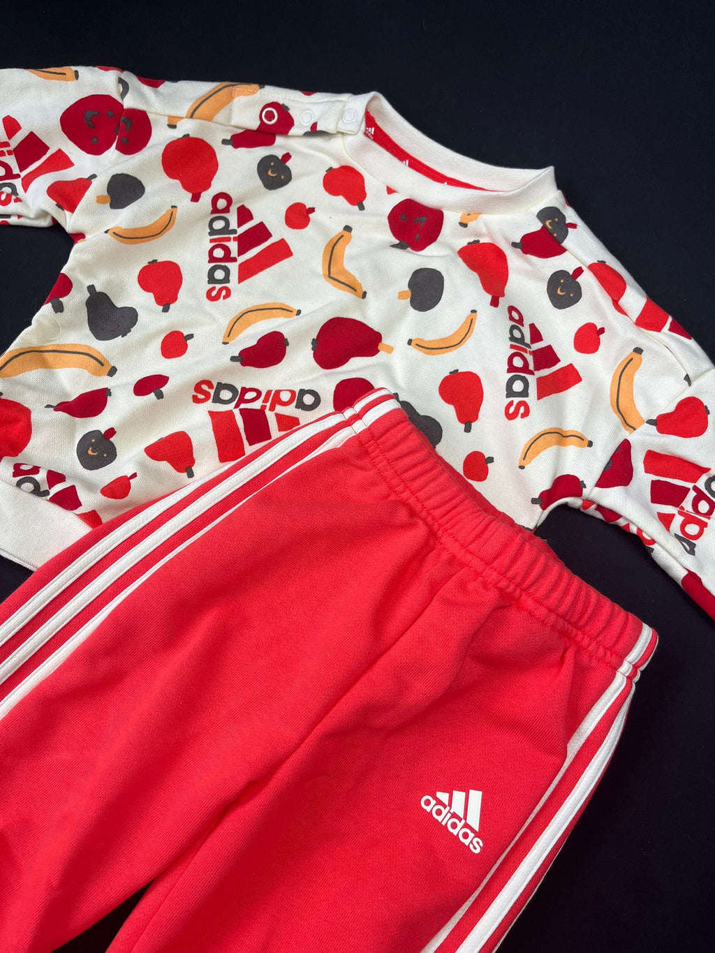 Infant adidas White & Red Fruit Print Tracksuit