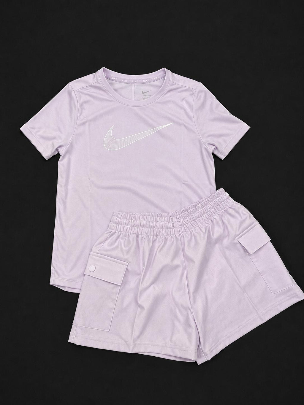 Girls Nike Cargo Shorts Set Lilac