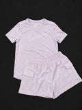 Girls Nike Cargo Shorts Set Lilac