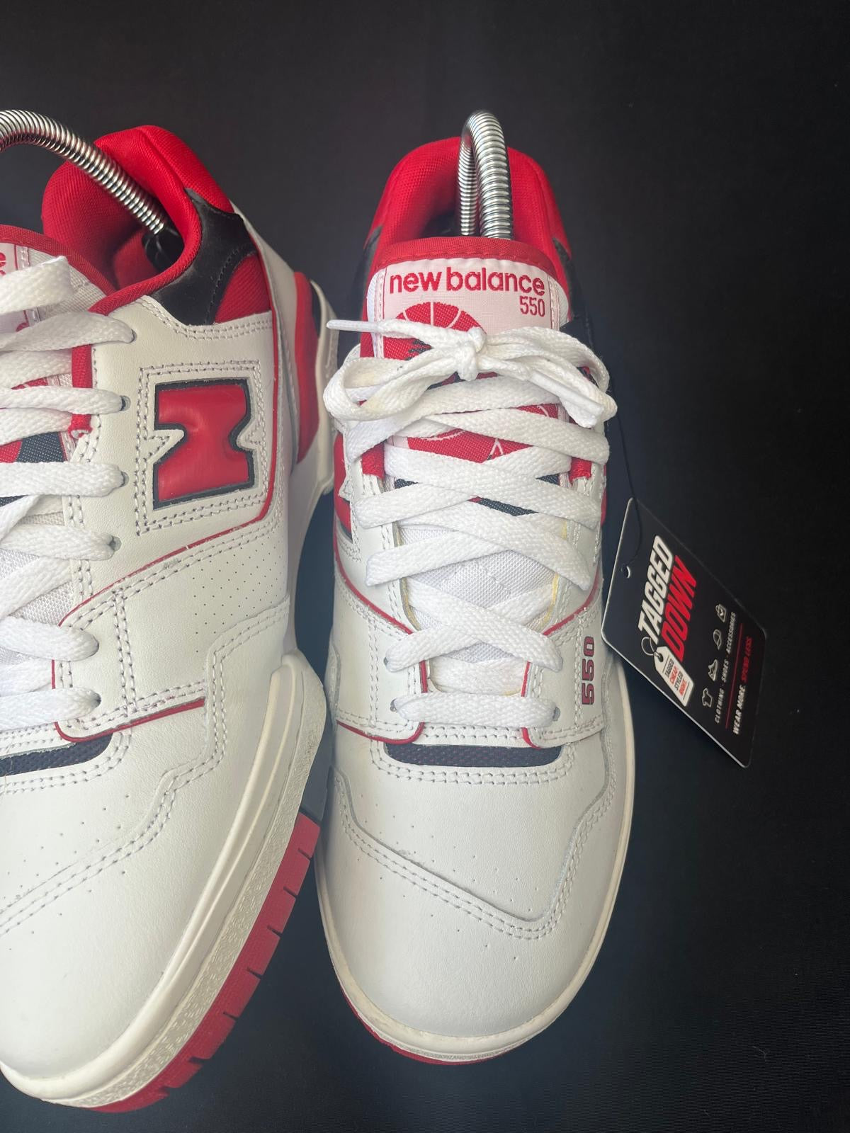 New Balance 550 White Red Trainers
