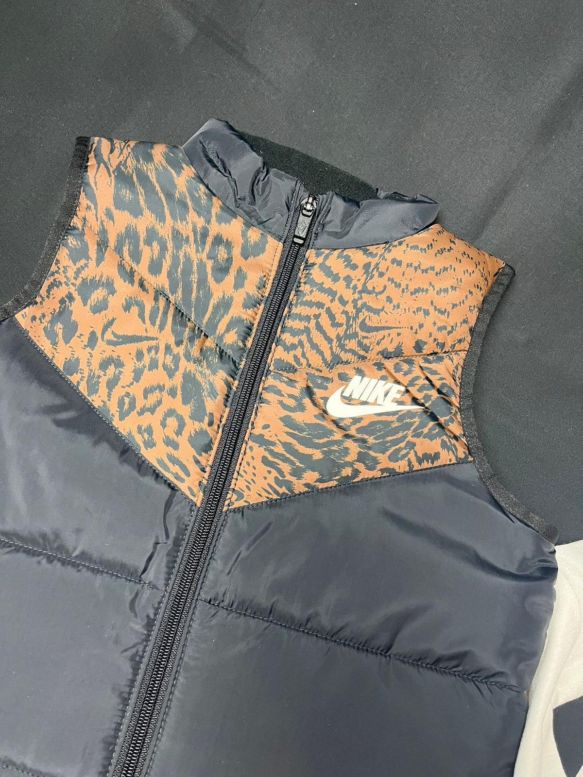 Girls Nike Leopard Print 3 Piece Gilet Set Black