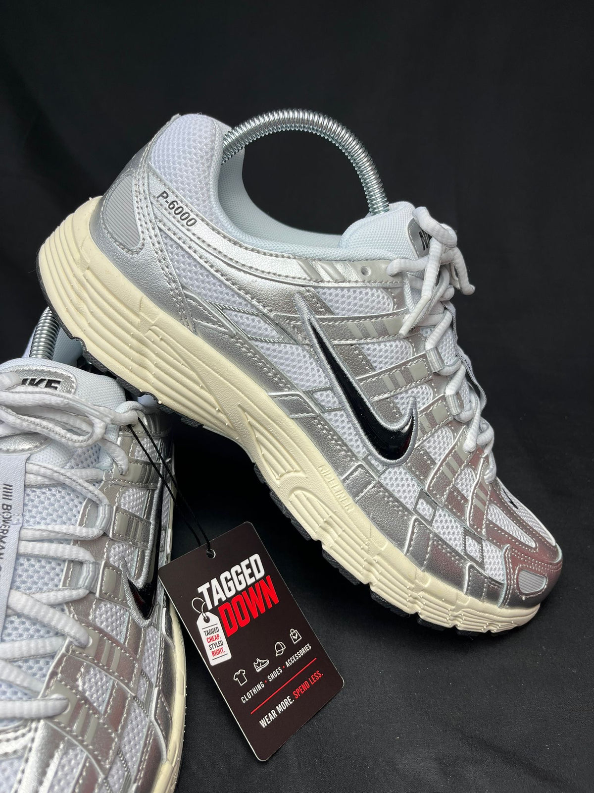 Nike P-6000 White Silver Trainers