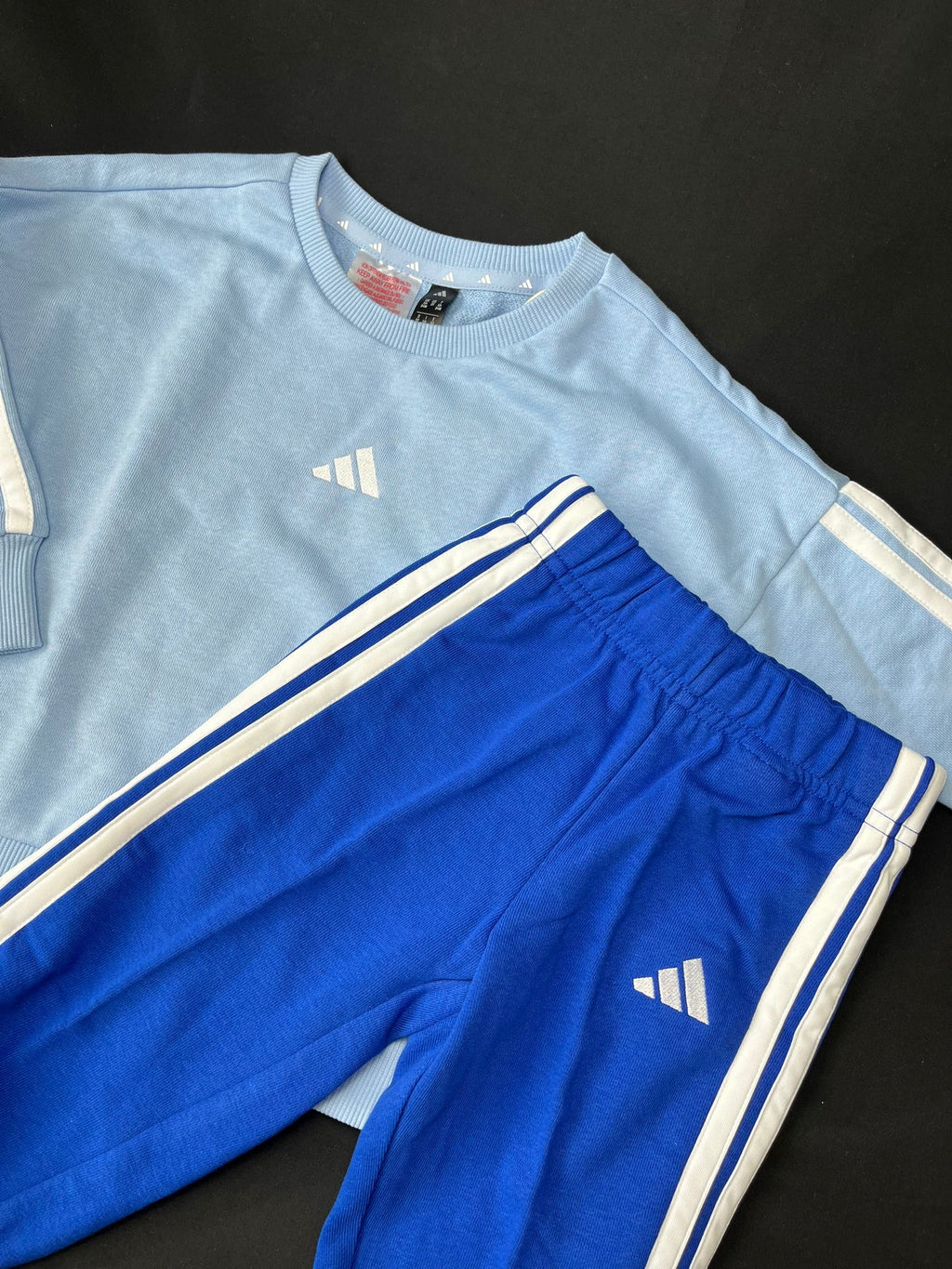Boys adidas Light Blue & Royal Blue Tracksuit