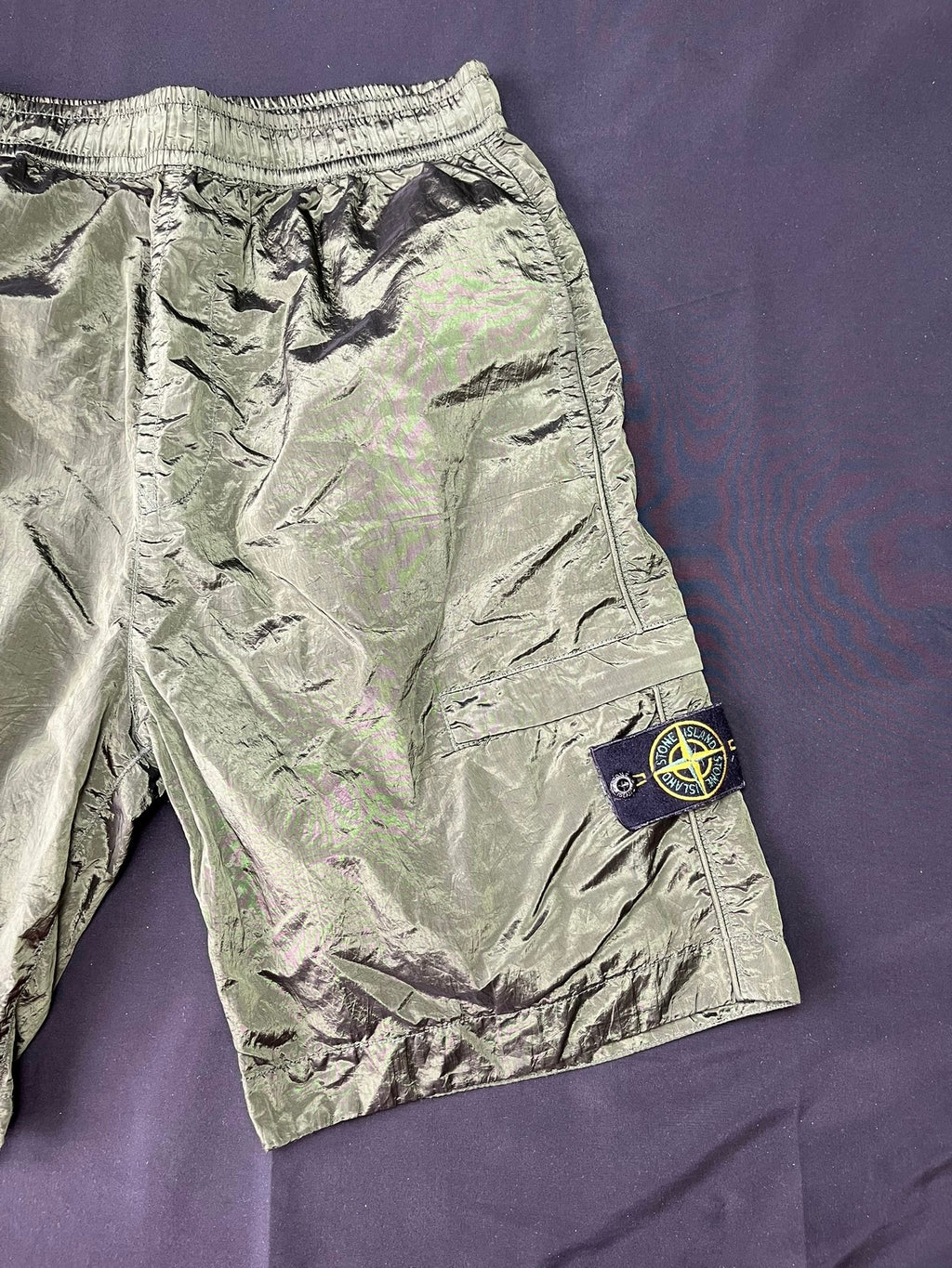 Stone Island Nylon Metal Khaki Cargo Shorts