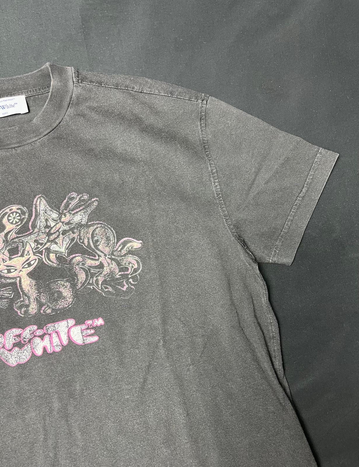 Off-White Women’s Washed Black Graphic T-Shirt