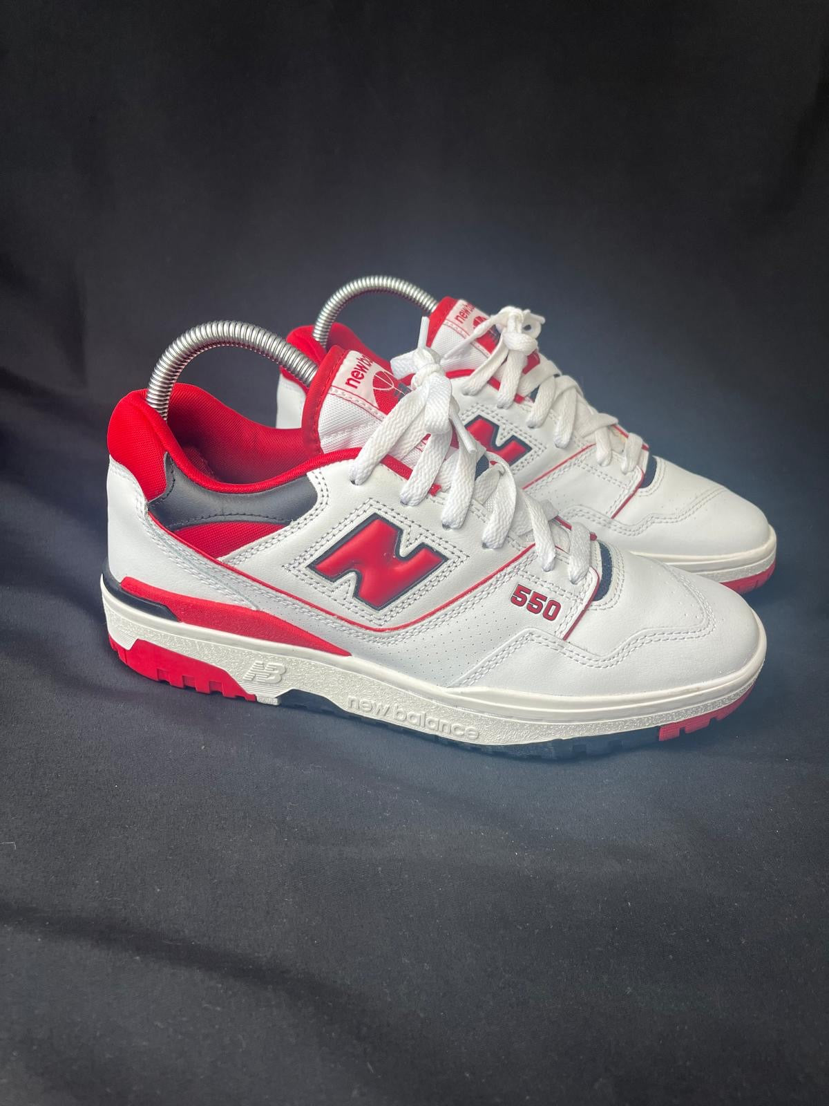 New Balance 550 White Red Trainers