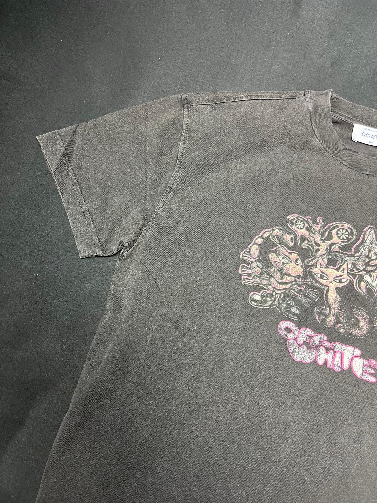Off-White Women’s Washed Black Graphic T-Shirt