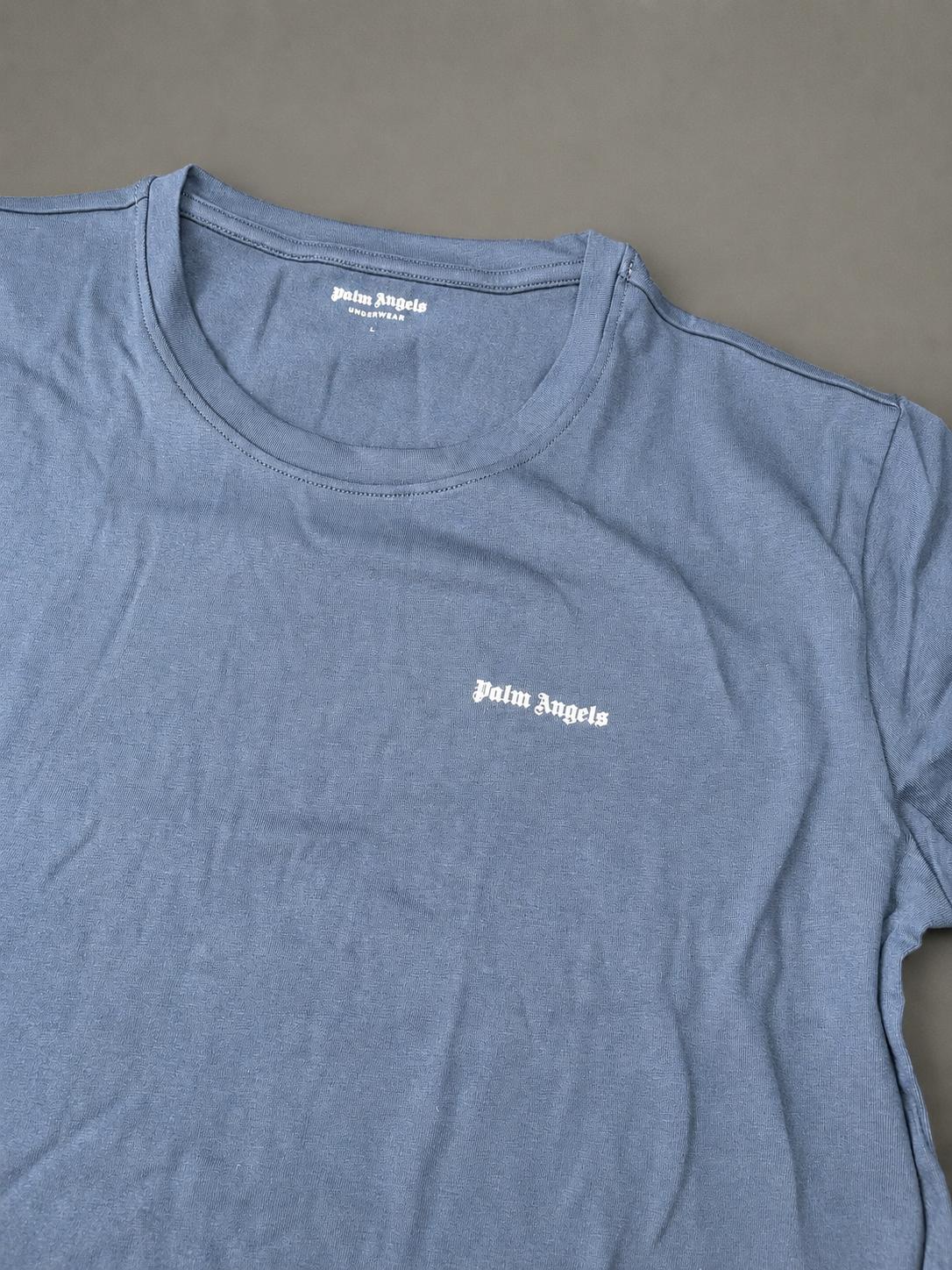 Palm Angels Navy Blue Slim Fit T-Shirt