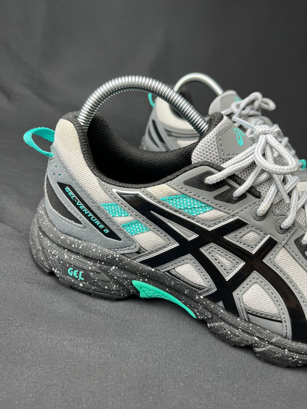ASICS Gel-Venture 6 Grey Black Aqua Trainers