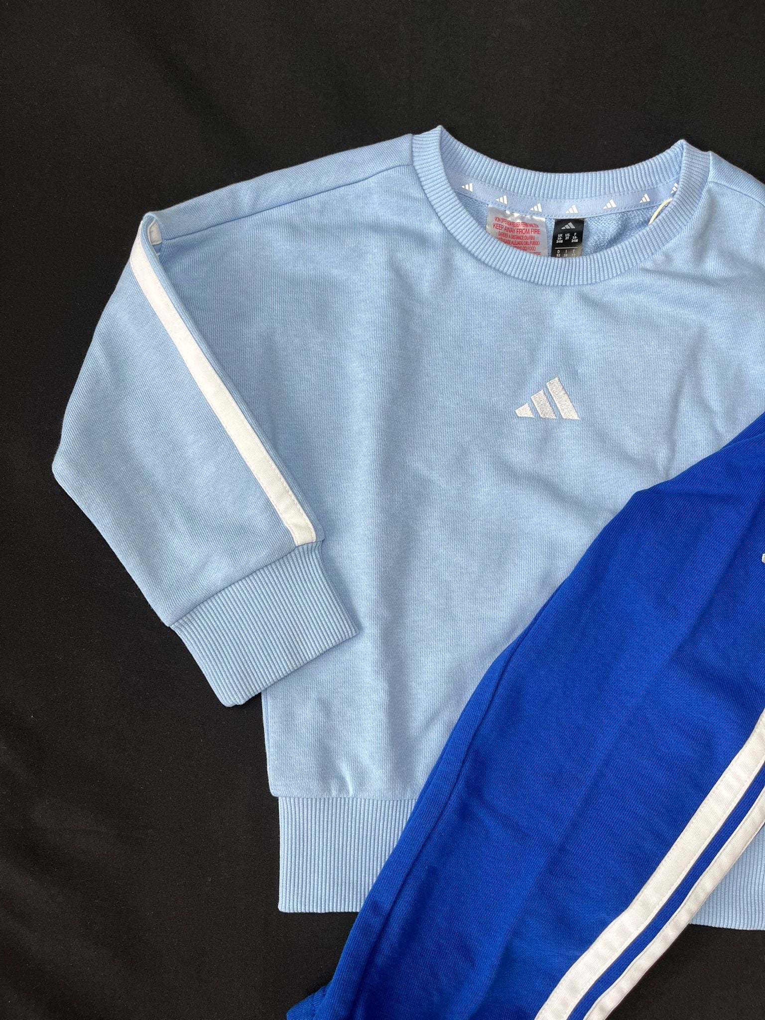 Boys adidas Light Blue & Royal Blue Tracksuit