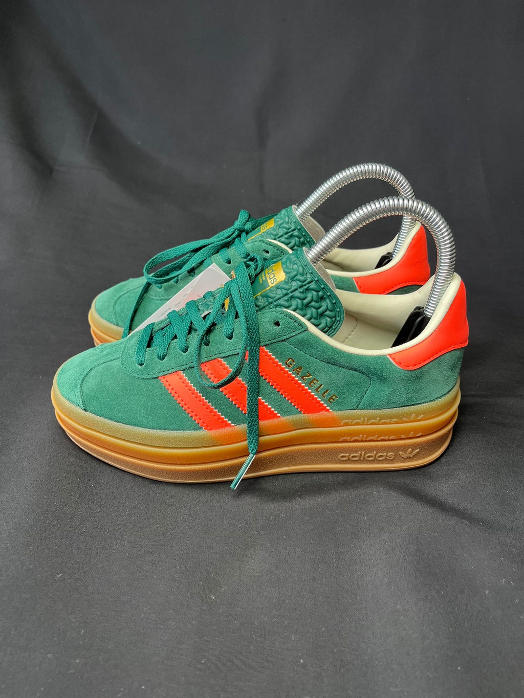 Adidas Gazelle Bold Green Orange Junior Trainers