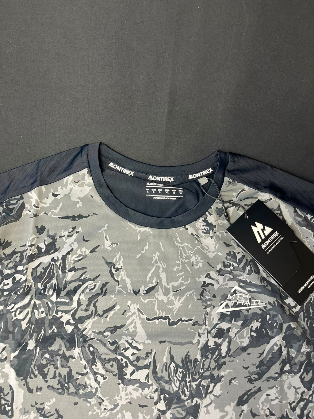 Montirex Trail Camo Performance T-Shirt – Grey/Black
