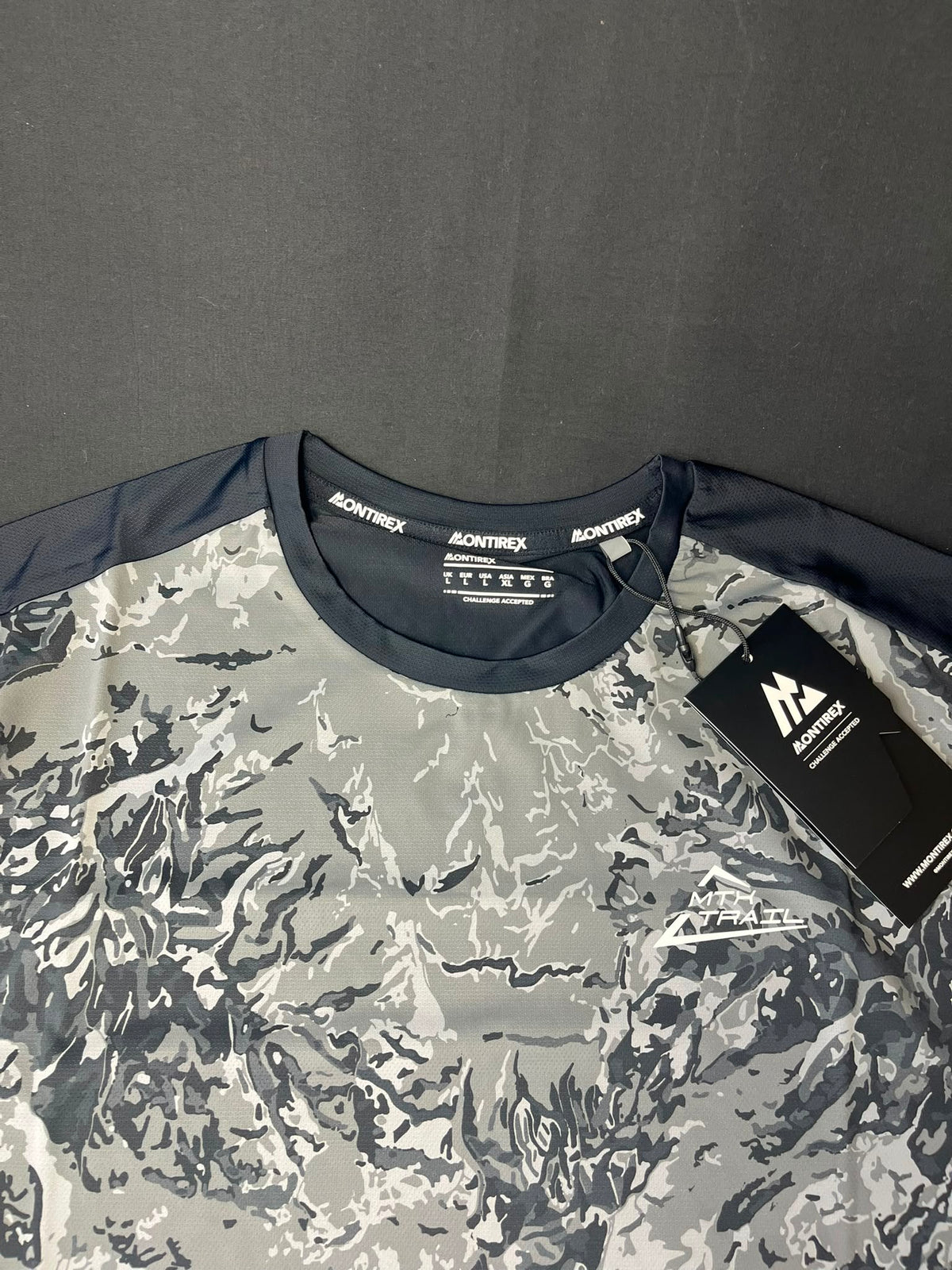 Montirex Trail Camo Performance T-Shirt – Grey/Black