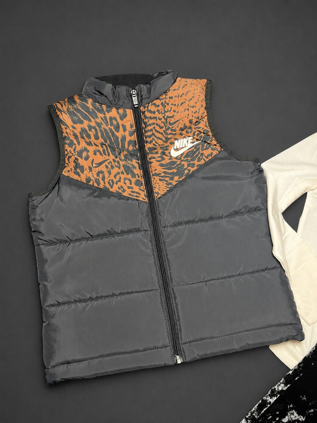 Girls Nike Leopard Print 3 Piece Gilet Set Black