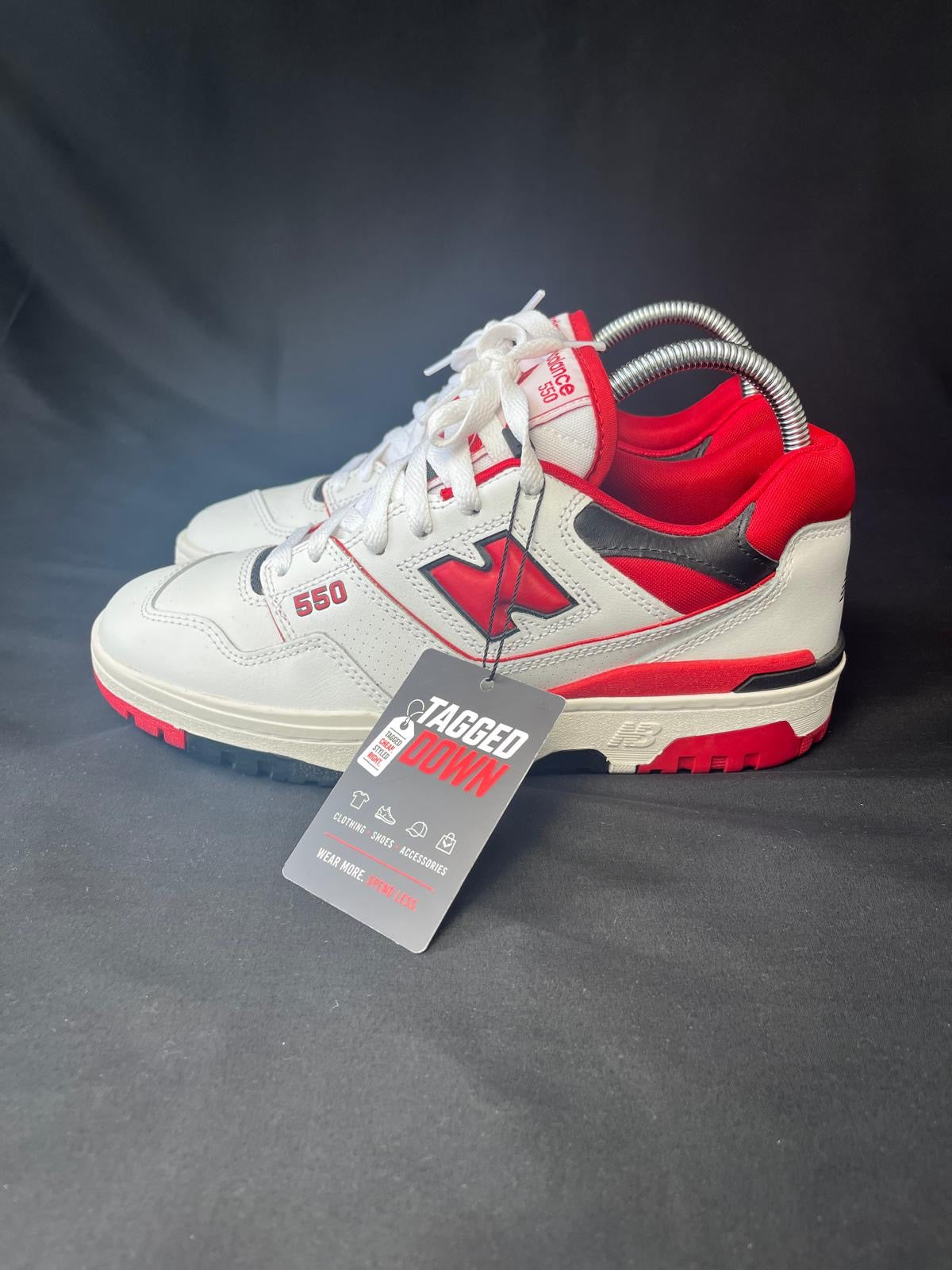 New Balance 550 White Red Trainers