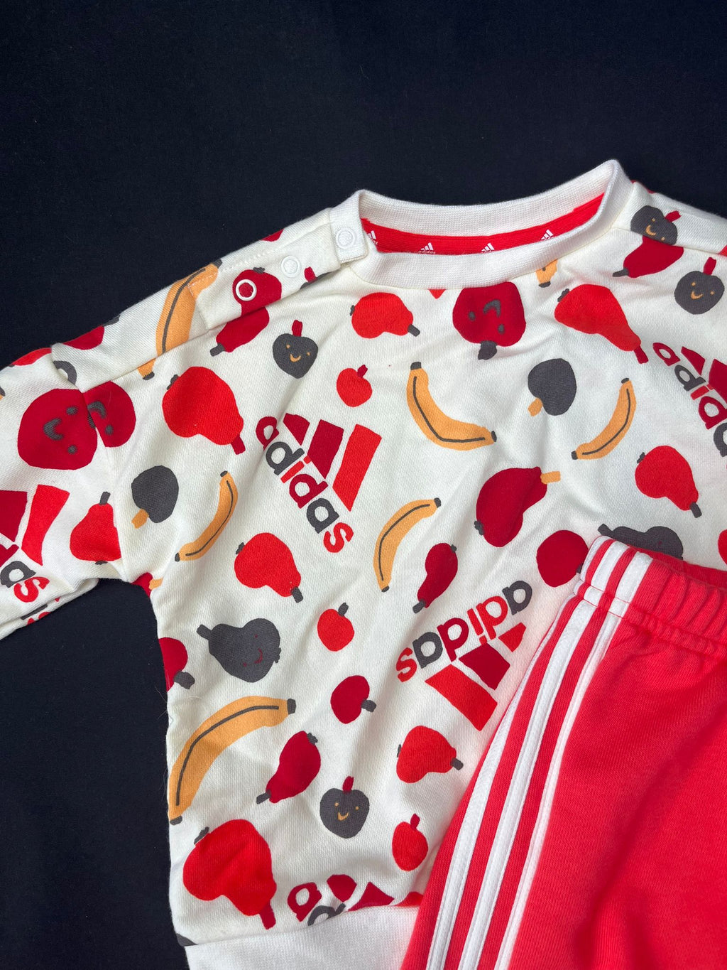 Infant adidas White & Red Fruit Print Tracksuit