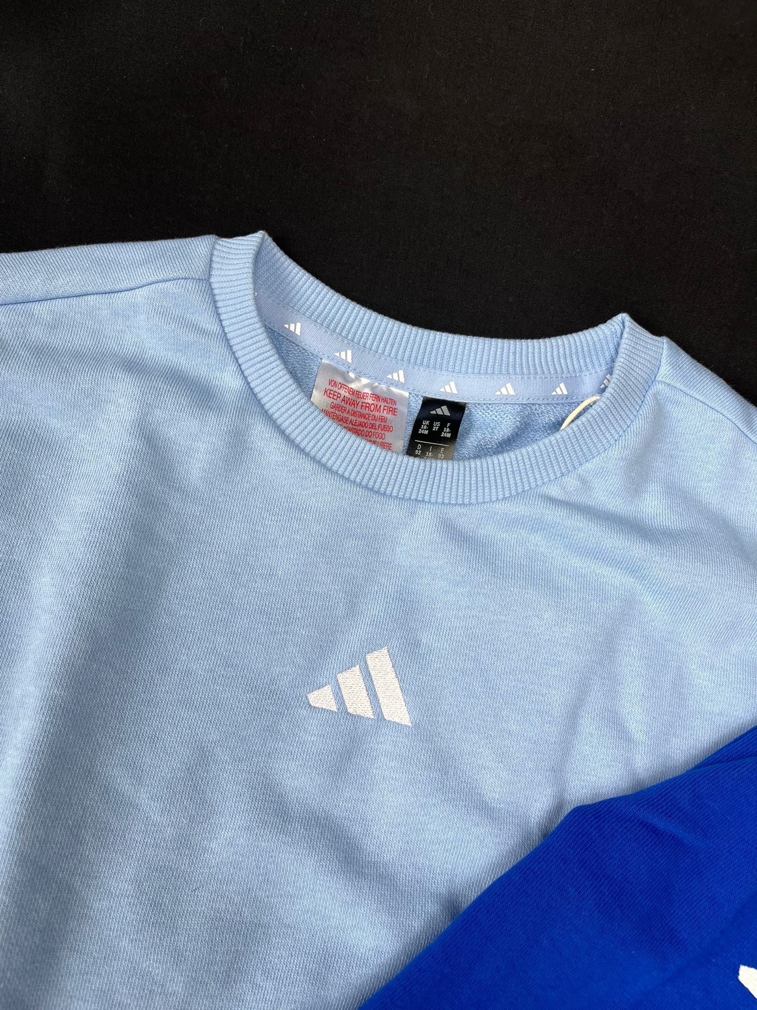 Boys adidas Light Blue & Royal Blue Tracksuit