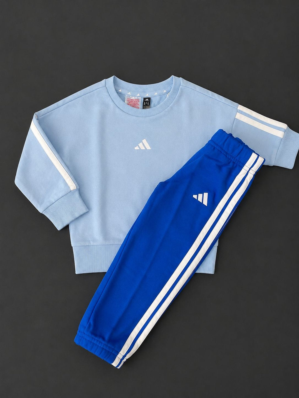 Boys adidas Light Blue & Royal Blue Tracksuit