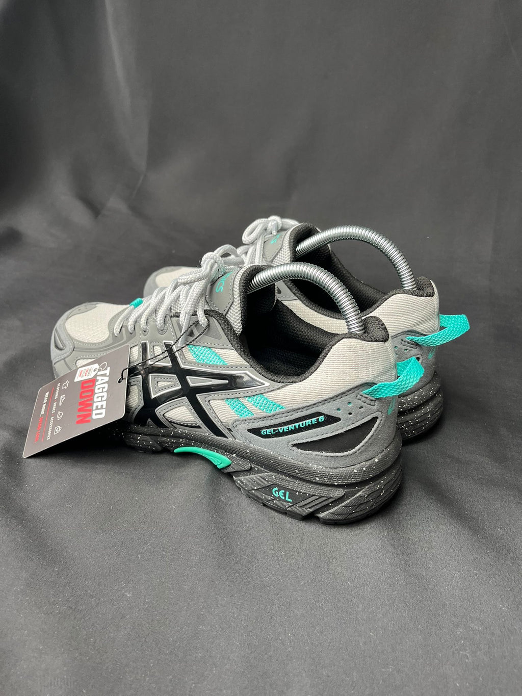 ASICS Gel-Venture 6 Grey Black Aqua Trainers