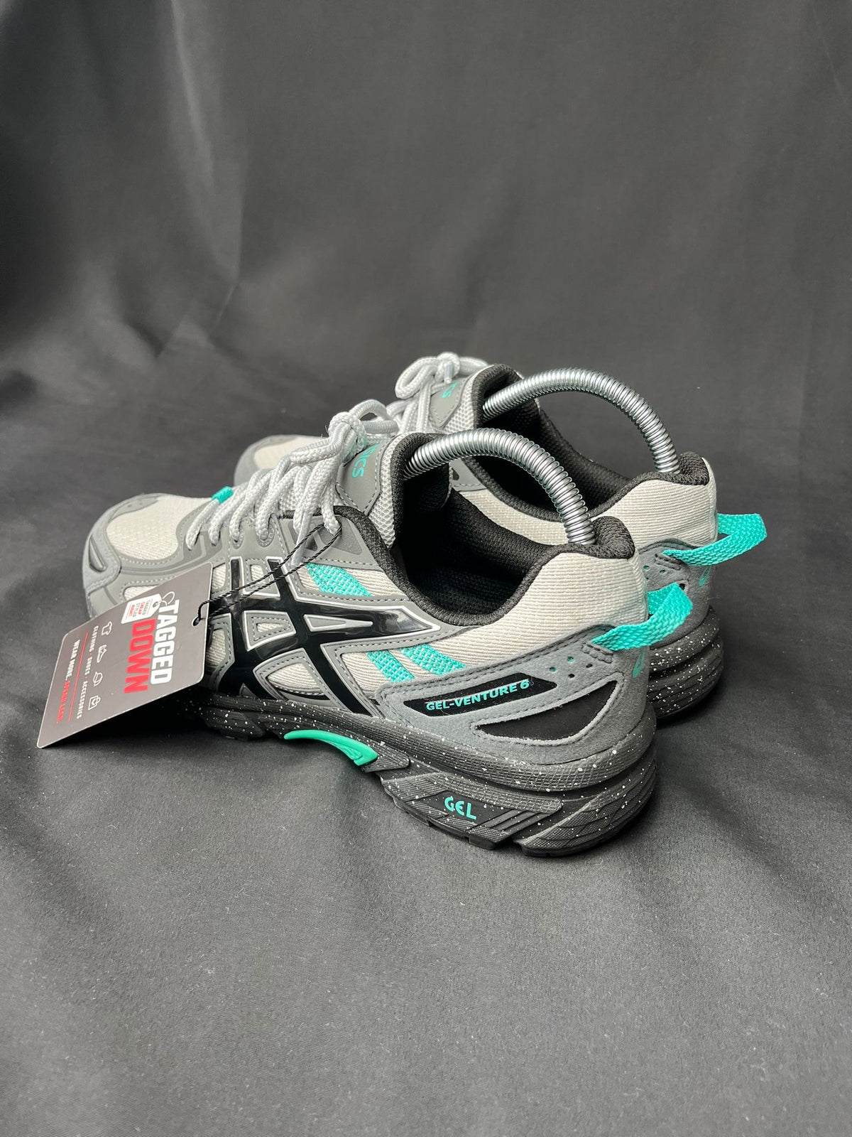 ASICS Gel-Venture 6 Grey Black Aqua Trainers