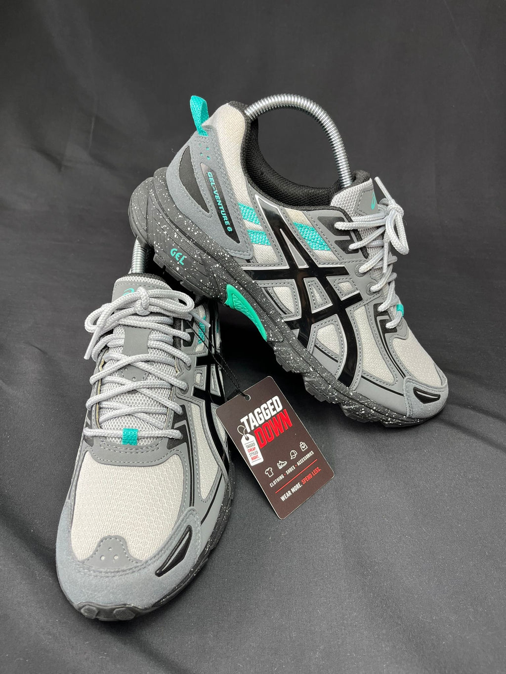 ASICS Gel-Venture 6 Grey Black Aqua Trainers