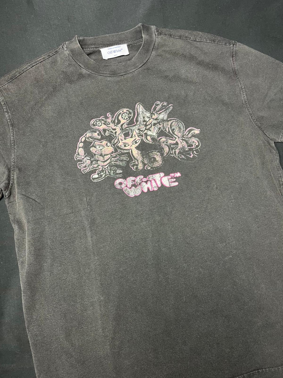 Off-White Women’s Washed Black Graphic T-Shirt