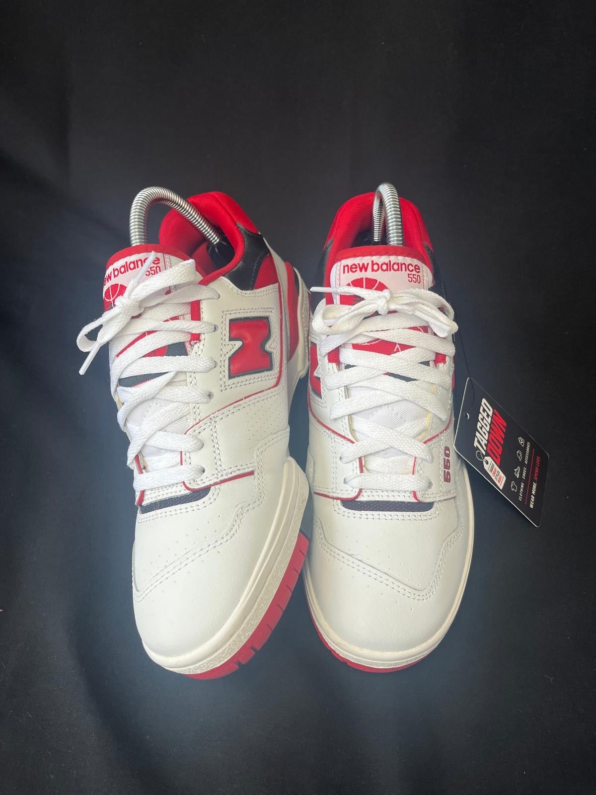 New Balance 550 White Red Trainers