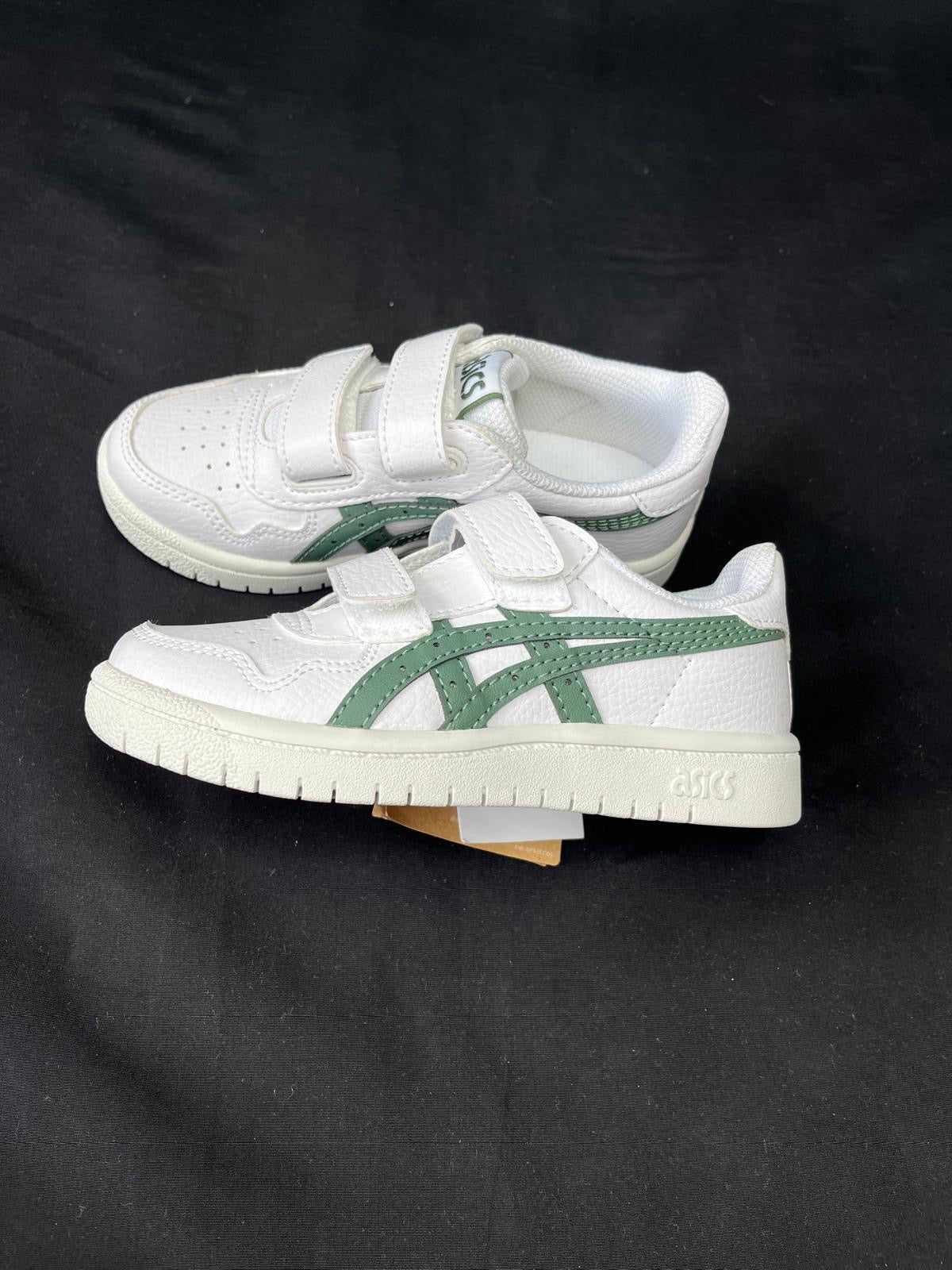ASICS Japan S PS White Green toddler trainers UK Size 10 Brand New
