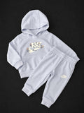 Infant Nike Light Lilac and Ice Blue floral tracksuit with matching hoodie and joggers, brand new with tags.