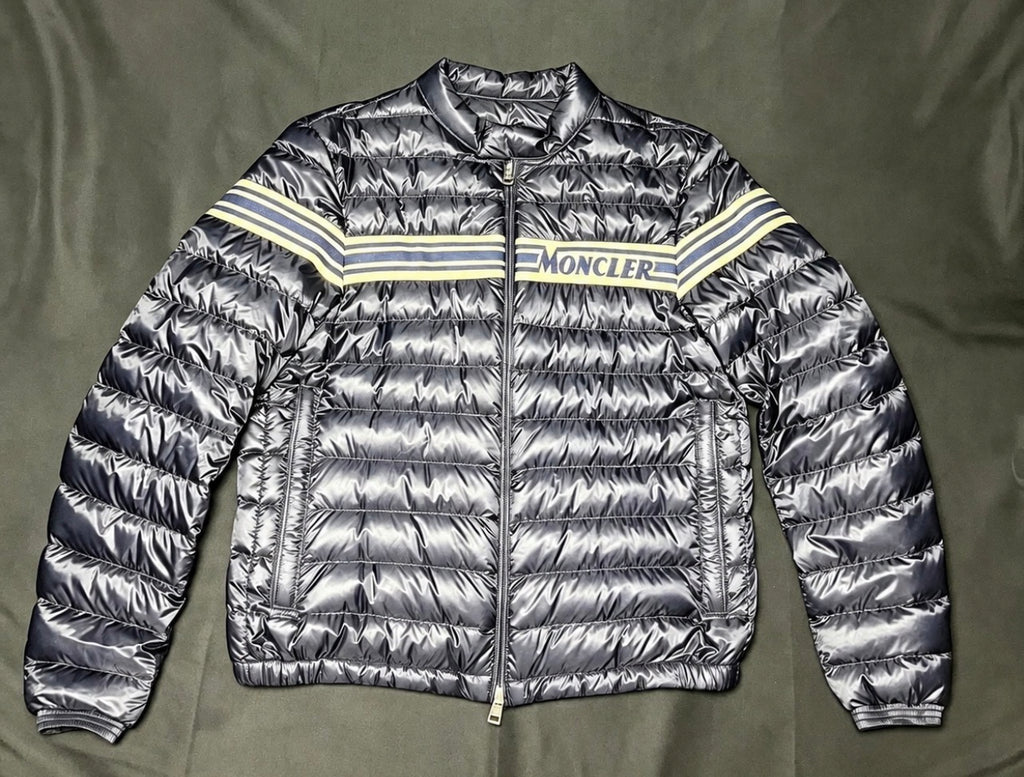 Moncler Renald navy lightweight down jacket, size 2, brand new without tags.