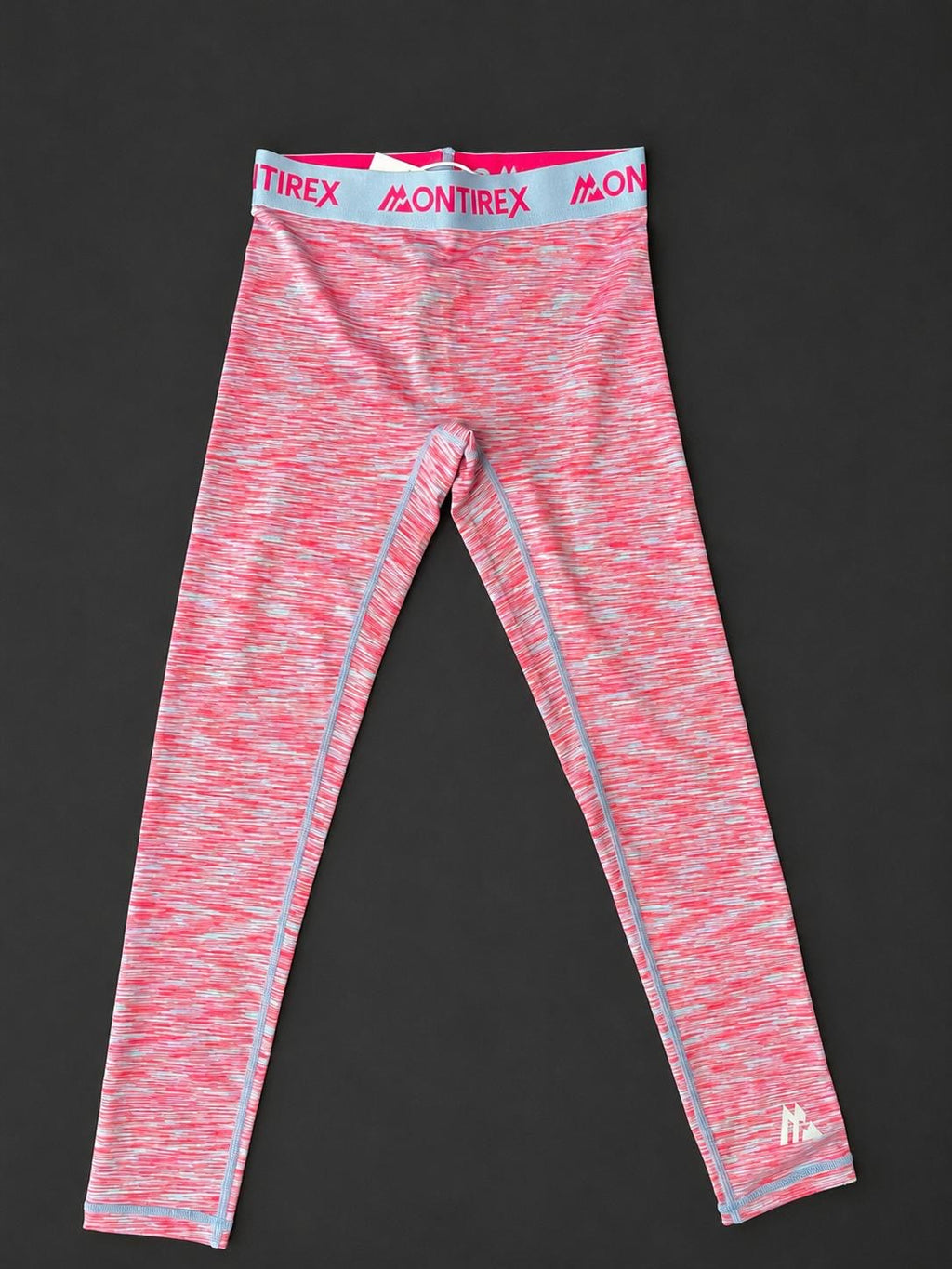Montirex Girls Pink Marl Performance Leggings, size 8–10 Years, brand new with tags.