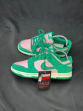 Authentic Nike Dunk Low Active Fuchsia Green Strike trainers, pre-owned in like new condition.