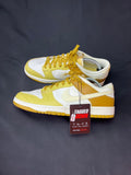 Nike Dunk Low Yellow and White leather trainers, brand new ex-display pair without the original box.